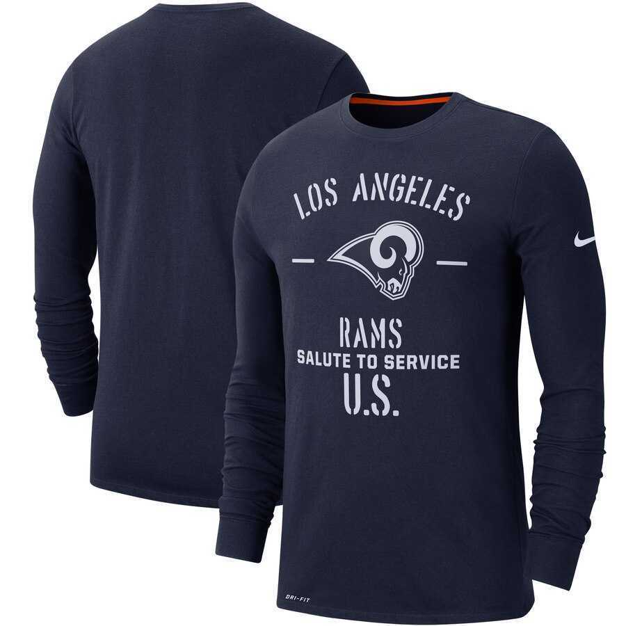 Men's Los Angeles Rams Nike Navy 2019 Salute to Service Sideline Performance Long Sleeve Shirt,We sell and wholesale Men's Los Angeles Rams Nike Navy 2019 Salute to Service Sideline Performance Long Sleeve Shirt on line form chian!